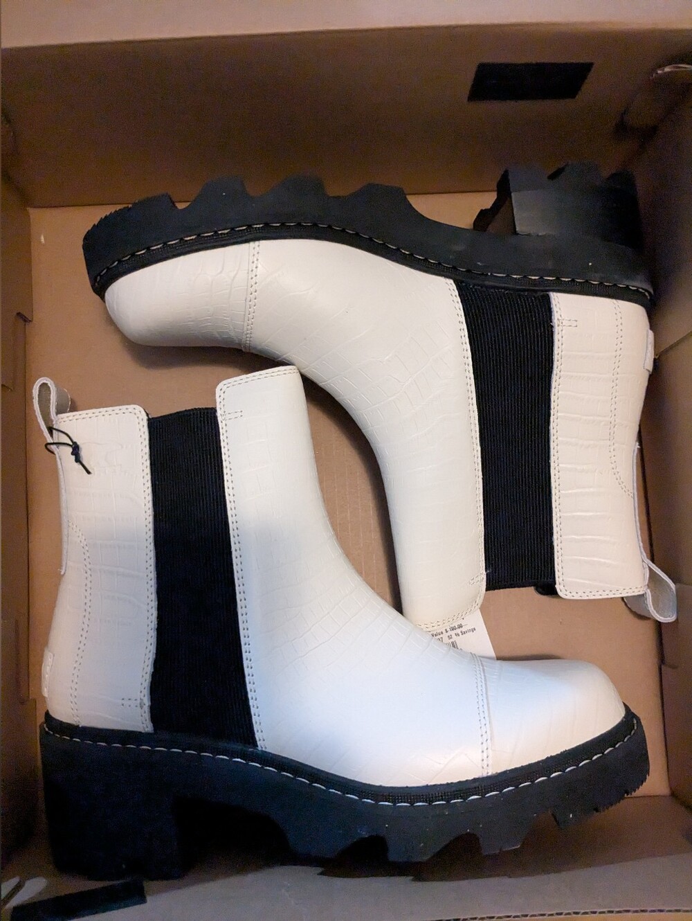Sorel Joan Now Chelsea Booties in Chalk and Black